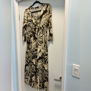 Ralph Lauren Green and Cream Leaf Print Dress